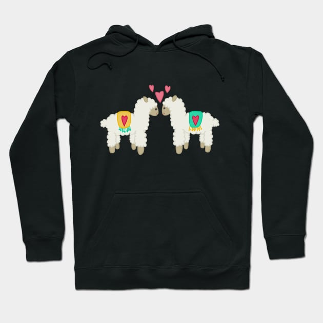 Llama Love Hoodie by Geometrico22